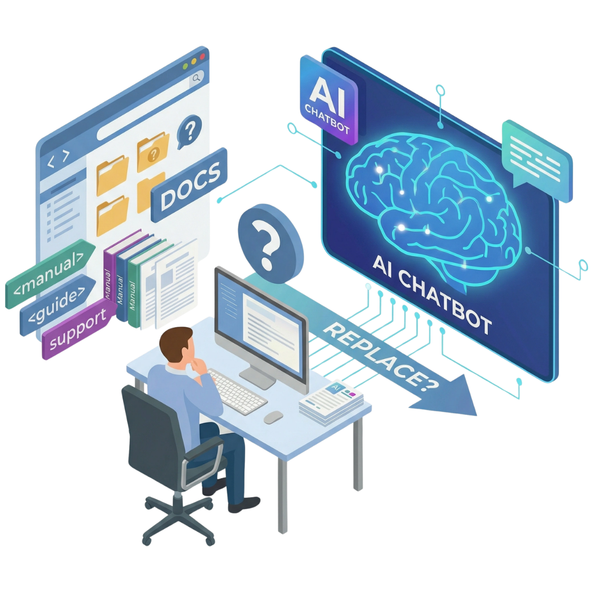 A reader comparing a documentation portal with an AI chatbot.