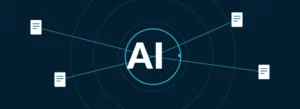 Editorial illustration linking AI with document modules.