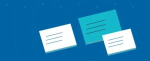 Editorial illustration of modular documentation cards.