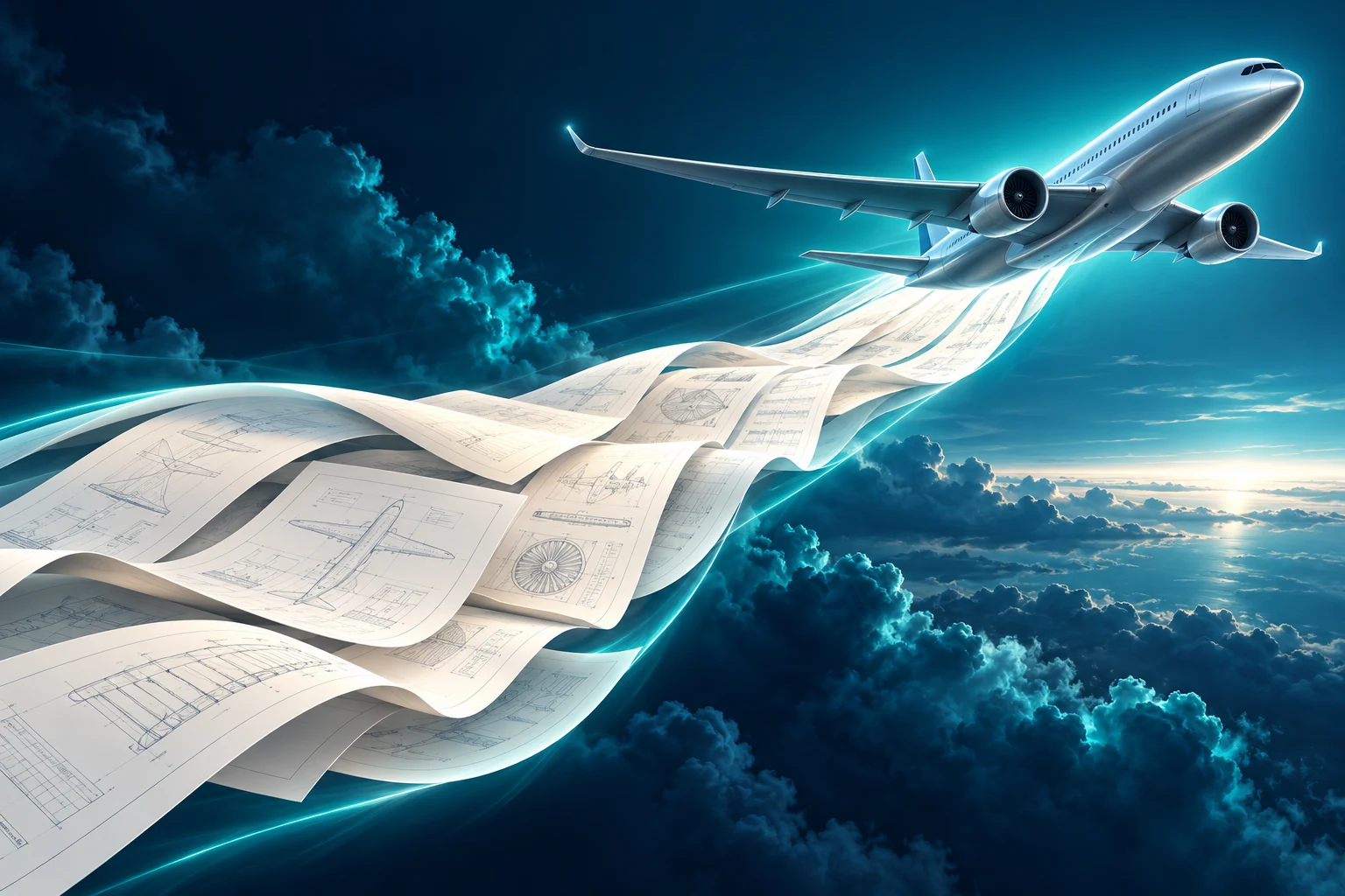 Conceptual illustration of the United Airlines structured-content workflow